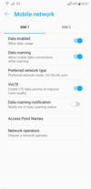 Mobile network settings