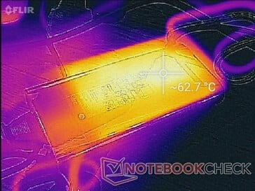 O adaptador AC pode ser muito quente a mais de 62 C quando se trabalha com altas cargas por períodos prolongados