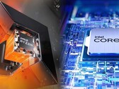 Os chips Ryzen 7000 Zen 4 da AMD estão competindo contra os processadores do 13º Gen Raptor Lake da Intel. (Fonte de imagem: AMD/Intel - editado)