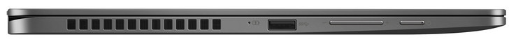 Left side: USB 3.1 Gen 1 (Type A), volume rocker, power button
