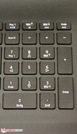 Um teclado numérico está disponível.