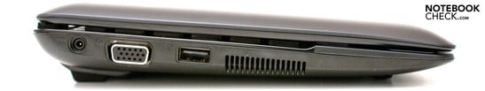 Lado Esquerdo: Entrada DC, VGA, 1 USB 2.0