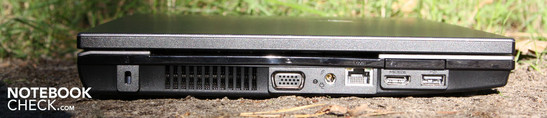 Lado Esquerdo: Kensington, VGA, AC, Ethernet, HDMI, USB 2.0, ExpressCard34