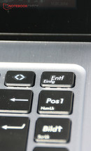 Comparado com o seu predecessor, os teclado do nosso aparelho de teste tem mais teclas.
