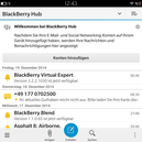 Todas as notificações são coletadas no BlackBerry Hub.
