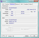 Informação do sistema CPUZ Mainboard