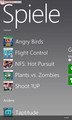 Interface do menu de Xbox 360 games