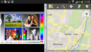 Dois aplicativos podem ser exibidos no modo splitscreen.