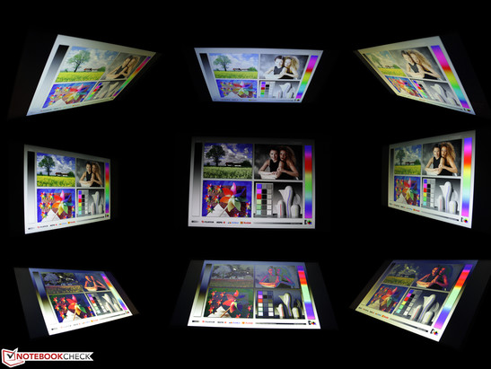 Ângulos de visão do Toshiba Qosmio X770-11C (FHD 3D)