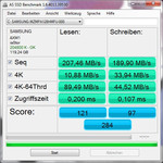 Taxas de leitura e gravação sequenciais - benchmark AS SSD