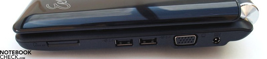 Lado Direito: Leitor de Cartões Multimídia, 2x USB 2.0, VGA, tomada de força