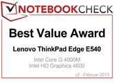 Prêmio Best Value em fevereiro 2014: ThinkPad Edge E540