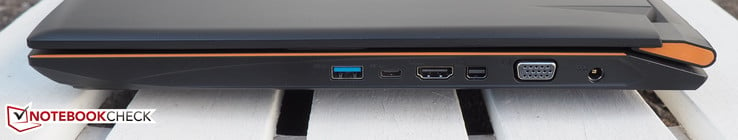 Right side: USB 3.0, USB 3.1 Type-C, HDMI, Mini DisplayPort, VGA, DC-in