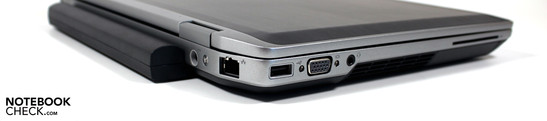 Lado Esquerdo: Conector de força, Ethernet, USB 2.0, VGA, Microfone/Fones, Smartcard