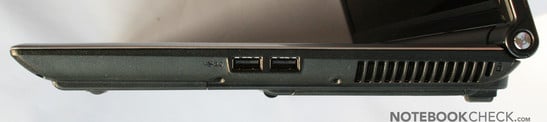 Right Side: 2x USB 2.0, Kensington Lock