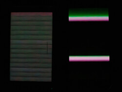 No escuro, com o brilho mínimo da tela: Honor Magic5 Pro (2160 Hz PWM dimming) vs Galaxy A54 (direita)