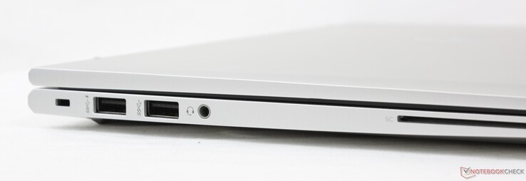 Esquerda: HP DriveLock, 2x USB-A 5 Gbps, áudio combinado de 3,5 mm, leitor SmartCard (opcional)