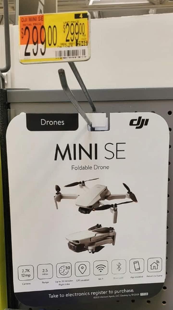 Um cartão de vendas para um DJI Mini SE pode ter sido estocado por acidente. (Fonte: @GAtamer via Twitter)