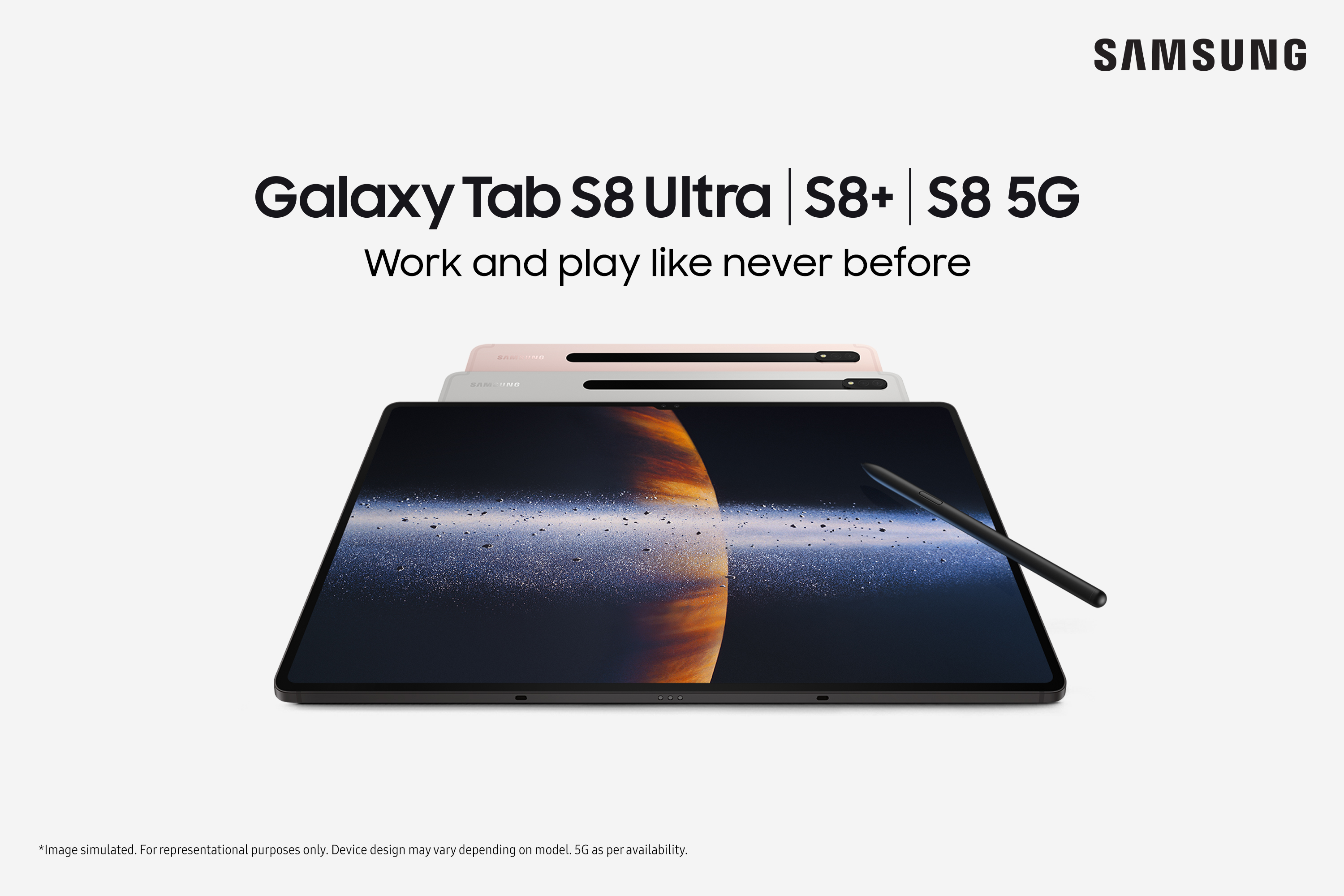 Samsung lança o Galaxy Tab S8, S8 Plus e S8 Ultra para o mercado