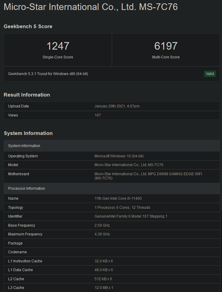 (Fonte de imagem: Geekbench)