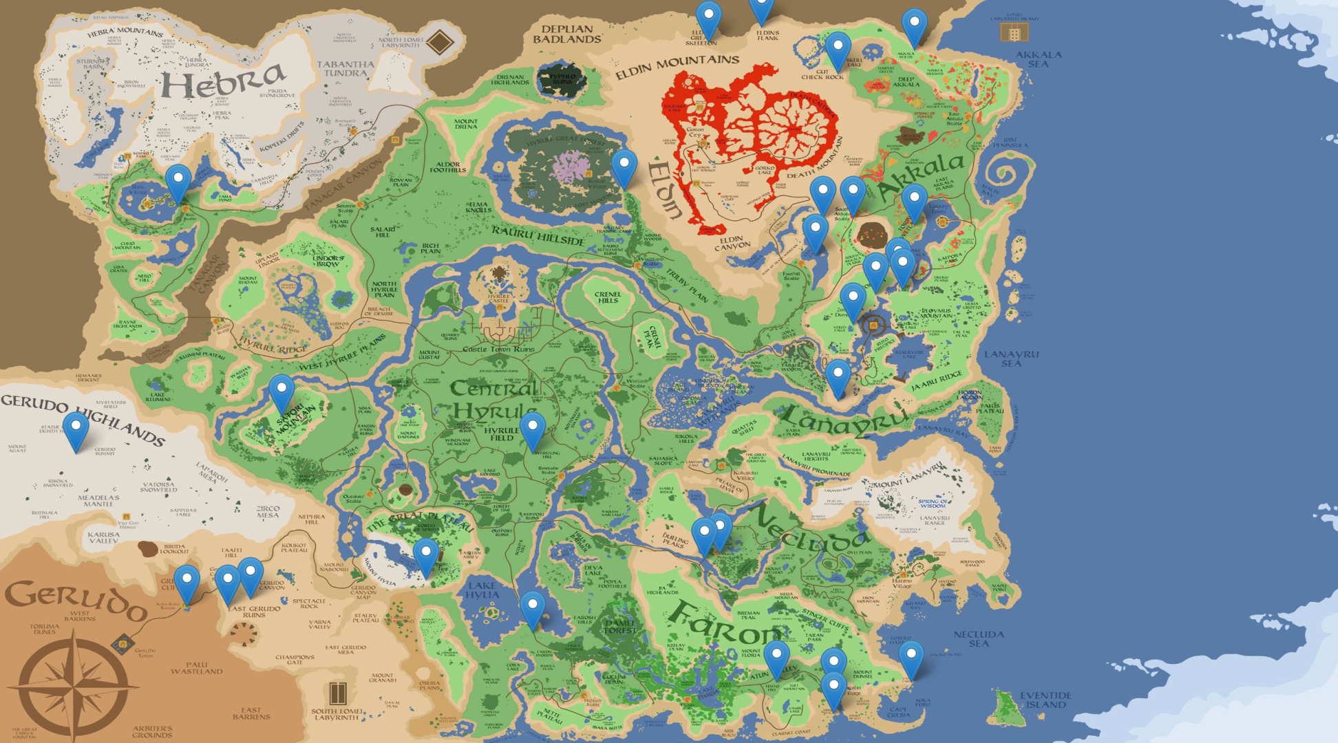 The Legend of Zelda: Breath of the Wild recriado com o Google Maps