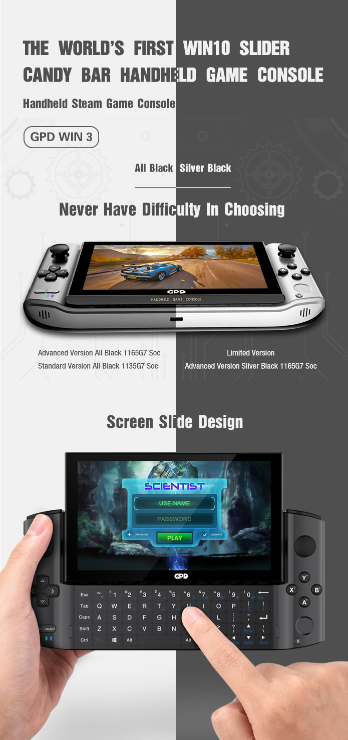 GPD Win 3. (Fonte da imagem: Indiegogo/GPD)