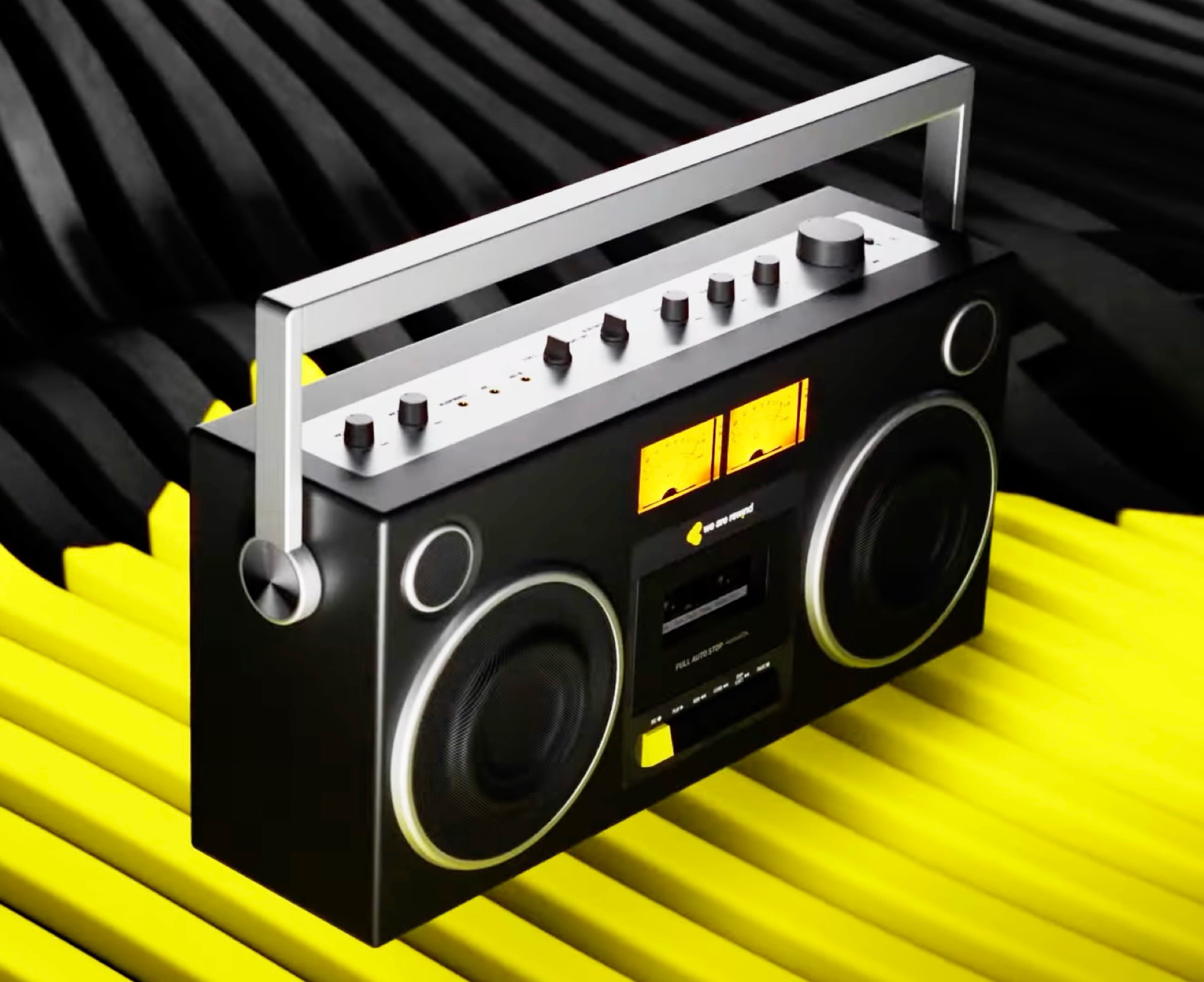 We Are Rewind apresenta boombox retrô com unidade de fita cassete