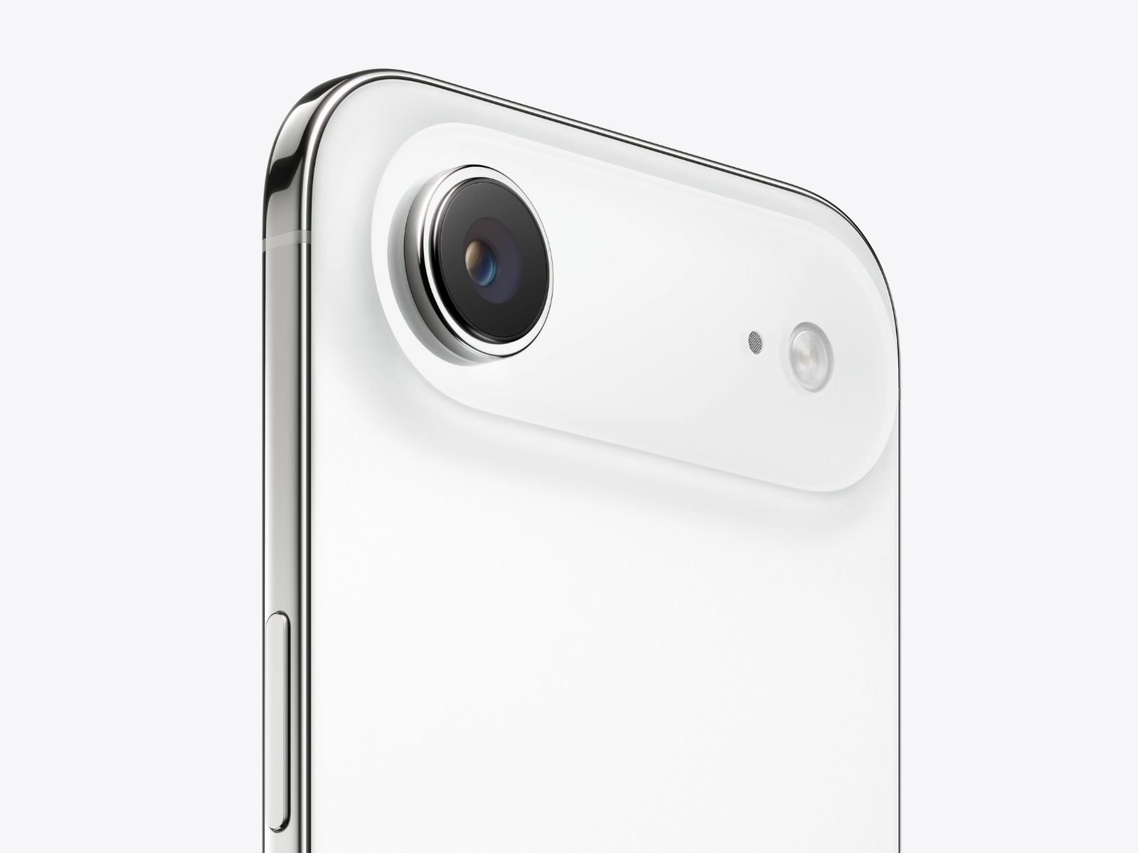 Close-up do módulo da câmera traseira do Apple iPhone Air com acabamento branco (Fonte da imagem: Apple)