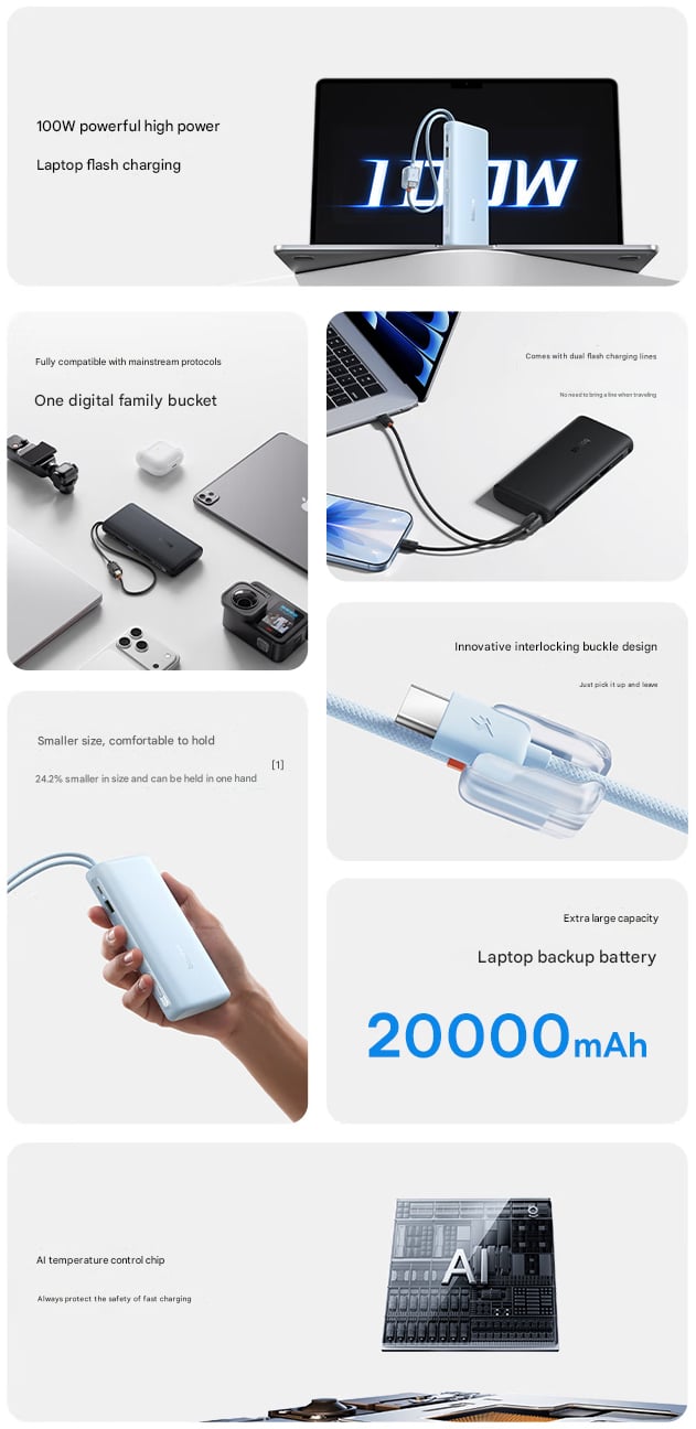 Principais destaques do banco de potência (Fonte da imagem: Baseus - tradução automática)