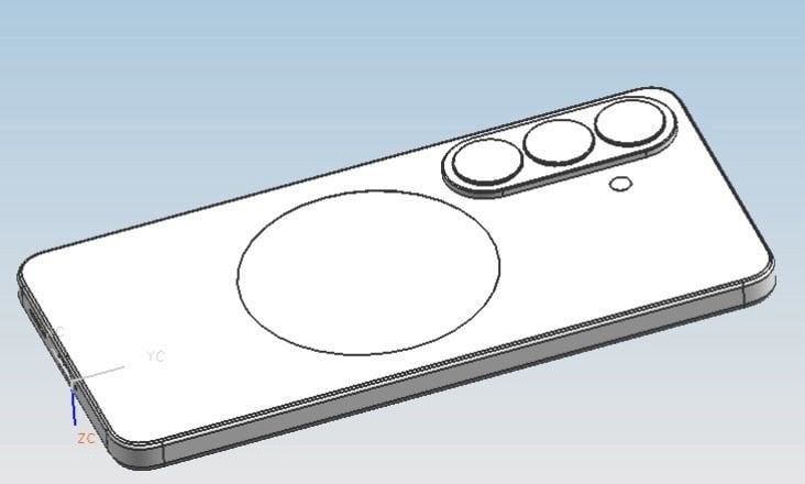 Um possível design do Samsung Galaxy S27 Pro ou Galaxy S27, conforme mostrado por Ice Universe.