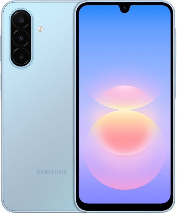 O Samsung Galaxy A18 na cor azul