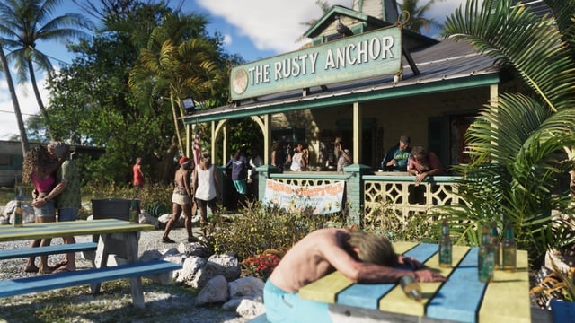 Uma captura de tela do bar “The Rusty Anchor” do GTA 6.