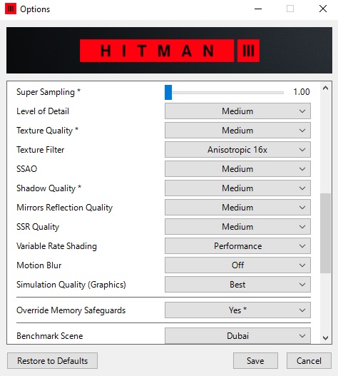 Análise de desempenho Hitman 3 