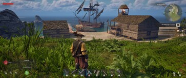 Na foto: Uma base em Windrose. O navio pirata está ancorado.