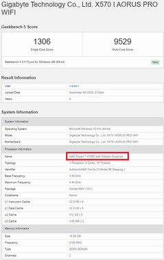 Ryzen 7 4700G. (Fonte de imagem: Geekbench)