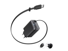O Anker Nano Charger (35W) tem um cabo USB-C retrátil, mas não tem plugues dobráveis. (Fonte da imagem: Anker)