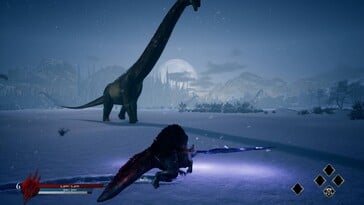 Na foto: uma captura de tela do jogo Dinoblade.