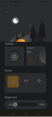Configurações da luz de acampamento. (Fonte da imagem: Sergey Tarasov - Notebookcheck)