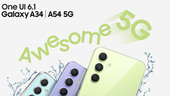 Galaxy A34 e Galaxy A54 estão recebendo a atualização One UI 6.1, mas sem os recursos de IA (Fonte da imagem: Samsung [Editado])