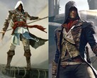 Edward Kenway, de Assassin's Creed Black Flag, e Arno Dorian, de Assassin's Creed Unity, mostrados lado a lado.