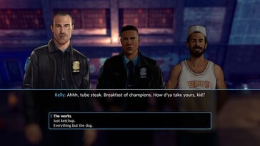 As escolhas orientadas pelo diálogo revelam a dinâmica dos personagens em The Precinct (Fonte da imagem: Fallen Tree Games)