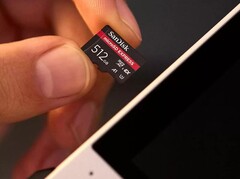 Um cartão SD SanDisk de 512 GB (Fonte da imagem: SanDIsk)