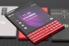 O conceito do BlackBerry Passport 2, feito em leque, mistura nostalgia com um visual elegante atual. (Fonte de imagem: LetsGoDigital/Ts Designer - editado)