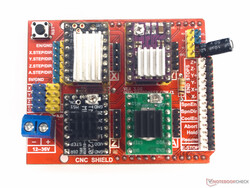 diferentes drivers conectados à blindagem CNC