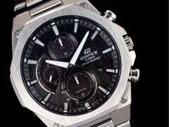 Os novos relógios da série Casio Edifice EFS-S650 apresentarão lunetas com inserções de cerâmica, uma novidade na linha de produtos Edifice. Na foto - o Casio Edifice EFS-S570D-1A. (Fonte da imagem: Casio)