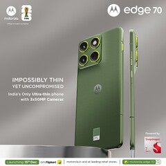 O Motorola Edge 70 na cor verde bronze (Fonte da imagem: Motorola)