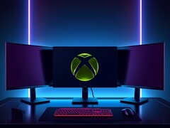 Modo Xbox mostrado em uma configuração de jogos com vários monitores
