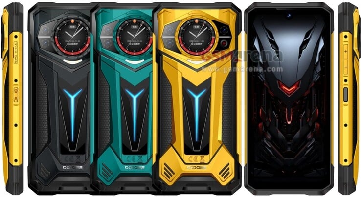O Doogee S200 Ultra está previsto para vir em uma variedade de três cores. (Fonte: GSMArena)