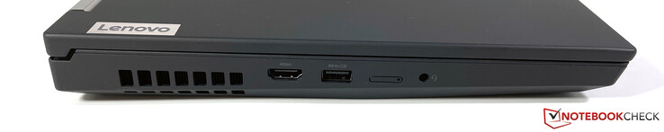 Esquerda: HDMI 2.1, USB-A (3.2 Gen 1), cartão SIM, áudio 3.5 mm