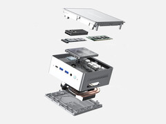 Uma vista explodida do Minisforum NAB9. (Fonte da imagem: Minisforum)